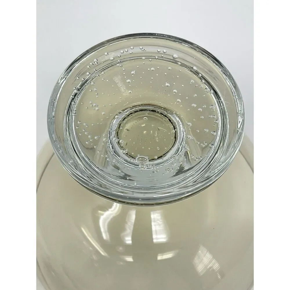 Smoke Gray Controlled Bubbles Pedestal Candy Dish (Maybe By Erickson Art Glass)